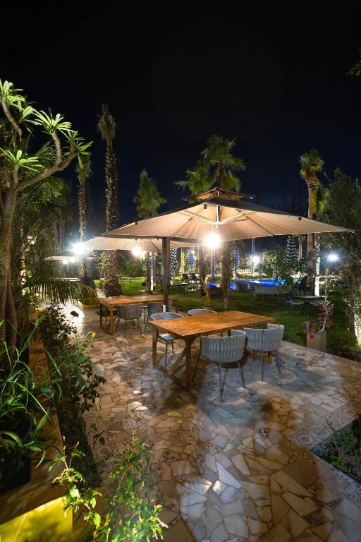Terrace at night
